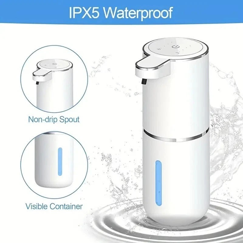 Touchless Soap Dispenser – 380ml Wall Mount, USB Rechargeable, Sensor Auto Pump