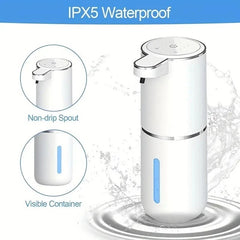 Touchless Soap Dispenser – 380ml Wall Mount, USB Rechargeable, Sensor Auto Pump