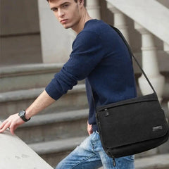 Men’s Canvas Messenger Bag – Retro Laptop Shoulder Bag for 13” Travel/Work