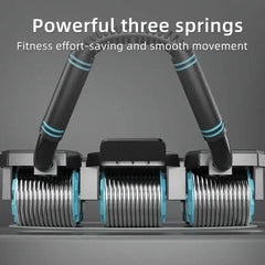 Ab Roller with 4/6 Wheels – Auto Rebound, Elbow Support, Timer & Pad Core Traine