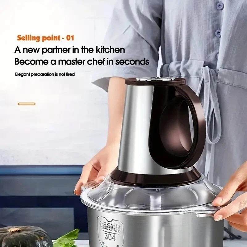 Electric Chopper Food Processor Multi Blender Stainless Steel Blades For Meat