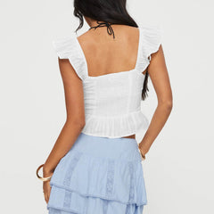 Women's Lace Ruffled Spaghetti Straps Top