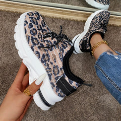 Leopard Print Women's Shoes Platform Platform Casual Sneakers