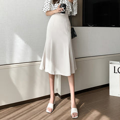 Commuter High Waist Mid-length Skirt OL Was Thin