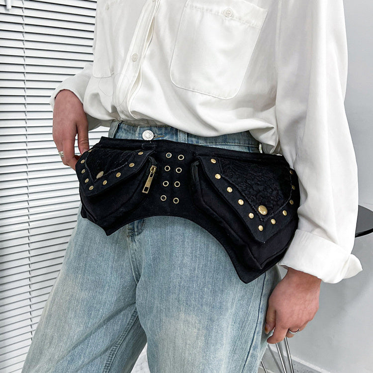 Vintage Waist Chest Bags Women Crossbody Bag Waistpack Outdoor Mobile Storage - Clothing