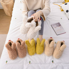 Warm And Non-slip Cute Rabbit Ears Ladies Cotton Shoes