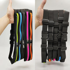 Sports Waist Bag With Double Pocket Slim Zip Running Phone Belt Bags - Clothing