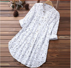 Big Women Blouse Summer Plus Size Ladies Tops M-5XL - White / 2XL - Clothing