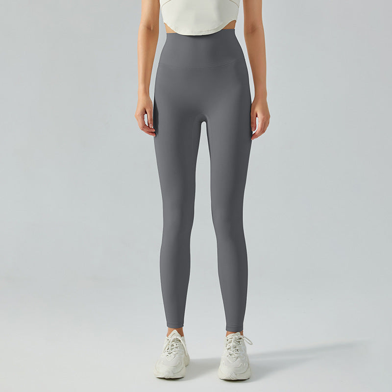 Nude Feel High Waist Belly Contracting Yoga Pants Double-sided Brushed Fitness