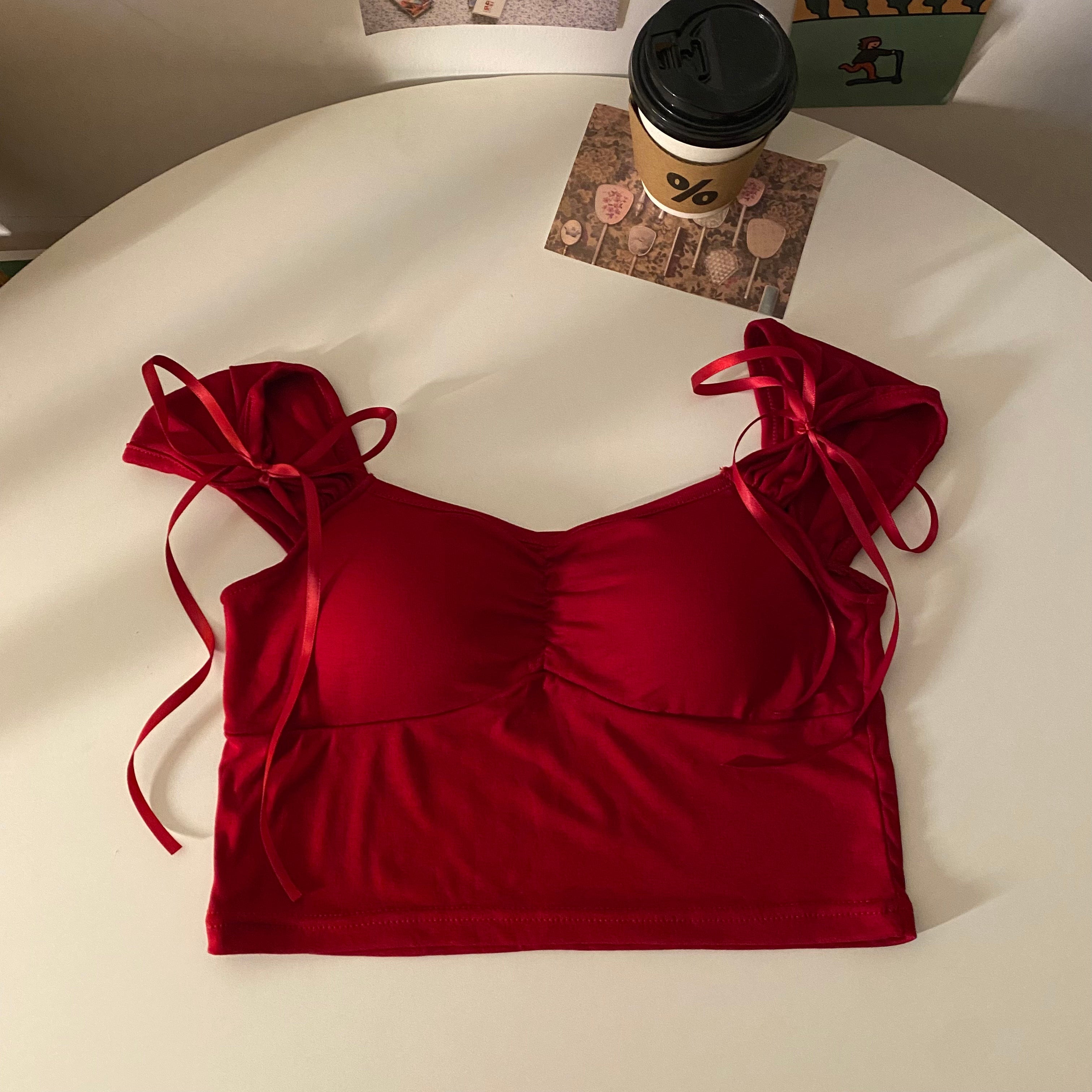 Bra Tops For Women With Bra Pads And Tank Tops - Red / One size - Clothing