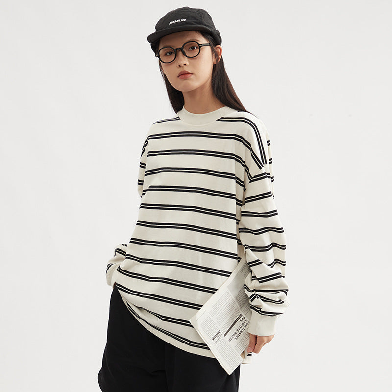 Long Sleeve Early Autumn All-matching Pullover Loose Couple's Tops
