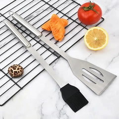 9pcs BBQ Tool Set – Stainless Steel Grill Utensils with Storage Bag Gift