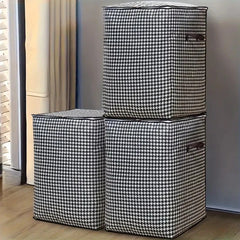 3pcs 180L Large Foldable Storage Bags with Zipper & Handles for Home Use