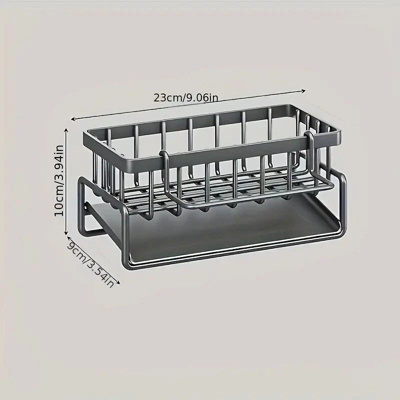 1pc Modern Multifunctional Kitchen Sink Caddy Organizer - Plastic Sink Storage rack