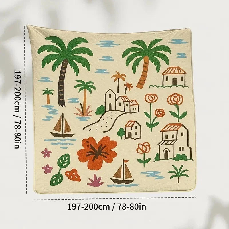 XL Foldable Picnic Blanket 198x198cm – Padded Outdoor Mat with Strap