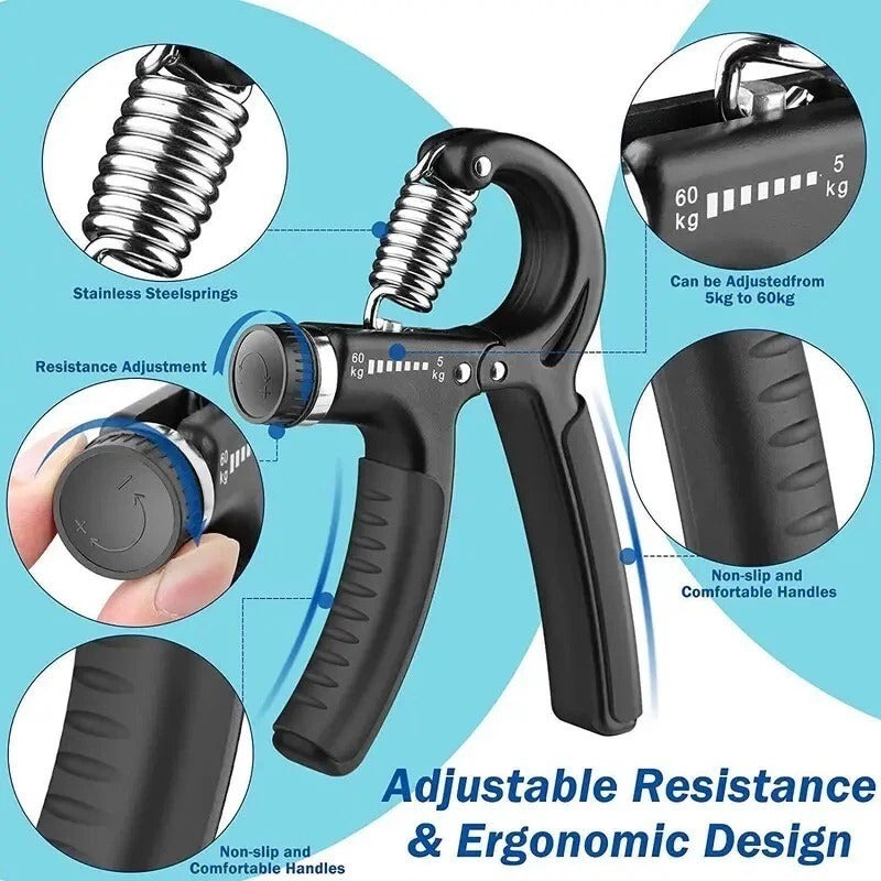 2pcs Adjustable Hand Grip Strengthener 5–60kg – Hand Exerciser Set