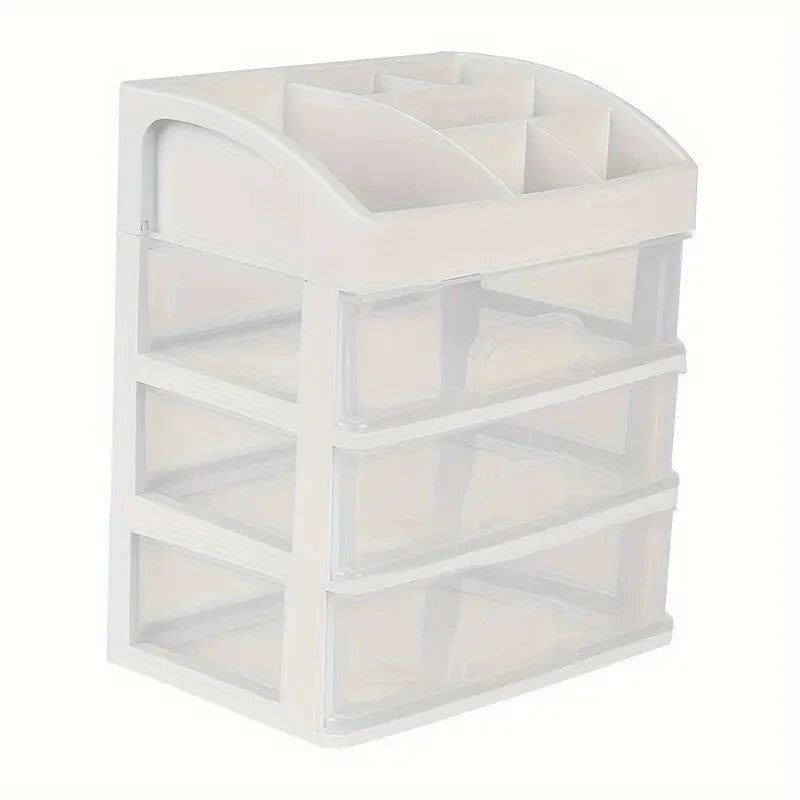 Large Makeup Storage Box with Drawers – Cosmetic Organizer Grid Holder
