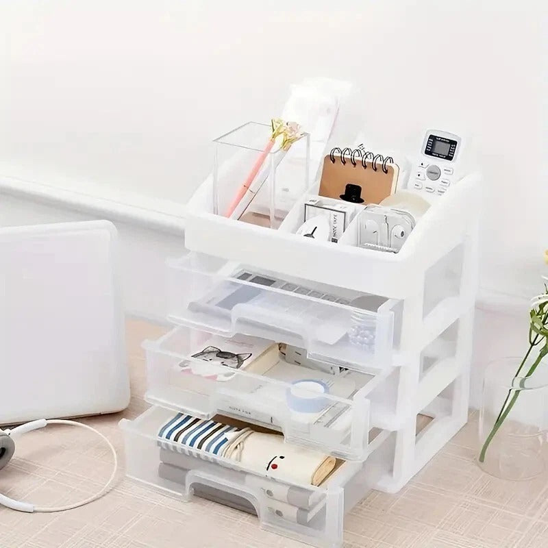 Large Makeup Storage Box with Drawers – Cosmetic Organizer Grid Holder