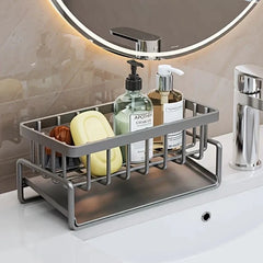 1pc Modern Multifunctional Kitchen Sink Caddy Organizer - Plastic Sink Storage rack