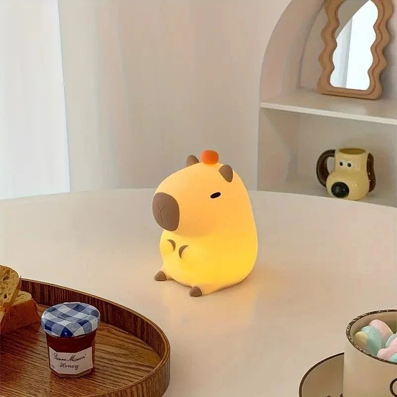 Cute Capybara Night Light with 30-Min Timer, USB, Touch Control – Bedroom Decor