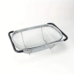 1pc, Sink Colander, Vegetable Sink Washing Basket, Fruit Drain Basket Rack, Stainless steel