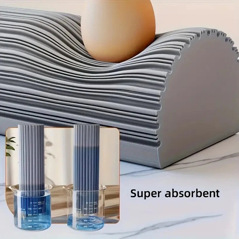 Multifunctional double-fold foam mop with 2 replacement heads, sponge mop folded