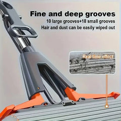 Multifunctional double-fold foam mop with 2 replacement heads, sponge mop folded