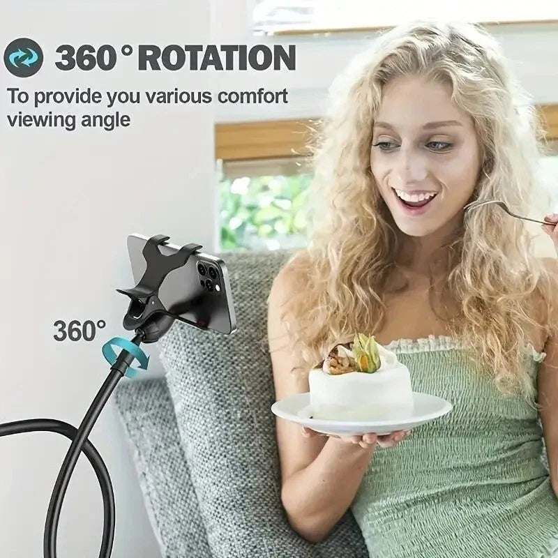 Adjustable Gooseneck Phone Holder Stand for Desk and Bedroom. 360 Degree Rotate.