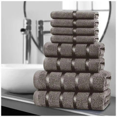 8pcs Egyptian Cotton Towel Set Quick Dry & Absorbent – Face, Hand & Bath Towels