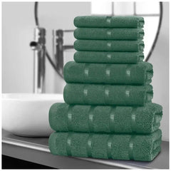 8pcs Egyptian Cotton Towel Set Quick Dry & Absorbent – Face, Hand & Bath Towels