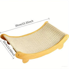 Durable Solid Wood Cat Scratching Post & Bed with Removable Sisal Pad - Multi-Level