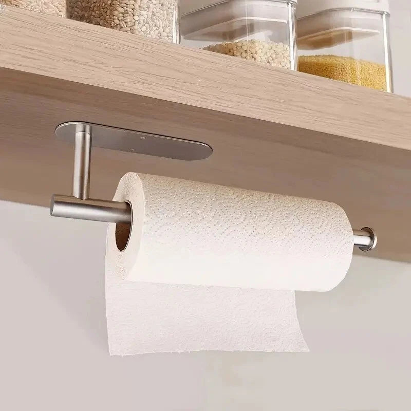 Versatile Wall-Mounted Tissue Holder - No-Drill, Space-Saving Storage for Kitchen