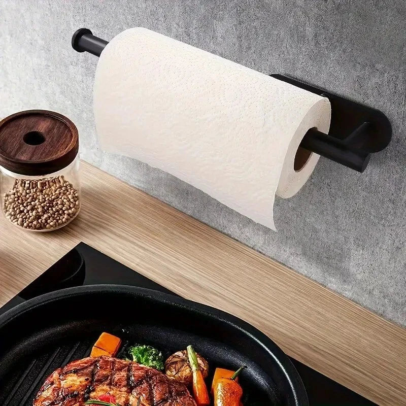 Versatile Wall-Mounted Tissue Holder - No-Drill, Space-Saving Storage for Kitchen