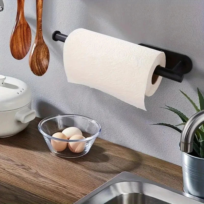 Versatile Wall-Mounted Tissue Holder - No-Drill, Space-Saving Storage for Kitchen