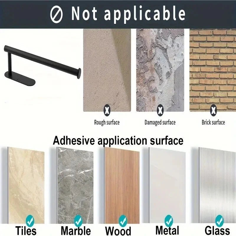 Versatile Wall-Mounted Tissue Holder - No-Drill, Space-Saving Storage for Kitchen