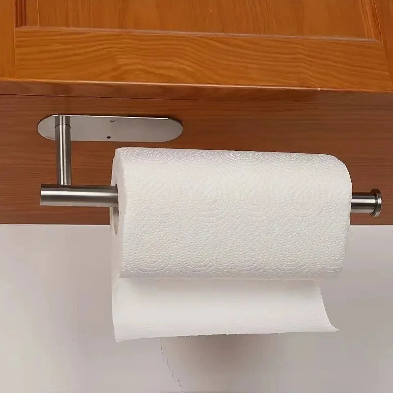 Versatile Wall-Mounted Tissue Holder - No-Drill, Space-Saving Storage for Kitchen