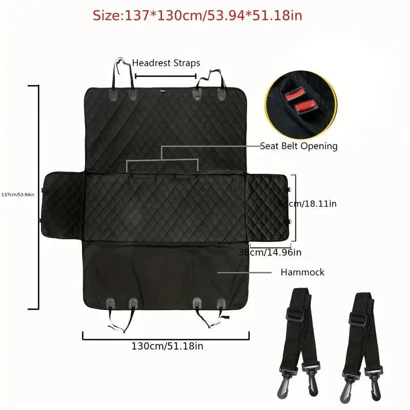 Pet Car Seat Cover – Dog Protector Hammock Rear Mat, Waterproof Cushion