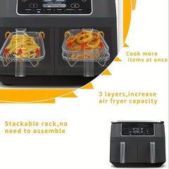Air Fryer Rack – 2/3 Layer Stackable Stainless Steel Grill Cooking Basket