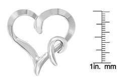 .925 Sterling Silver Heart Shaped Pendant Necklace