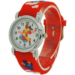 Relda Children’s Analogue 3D Flying Aeroplane Red Silicone Strap Boy’s Watch REL44