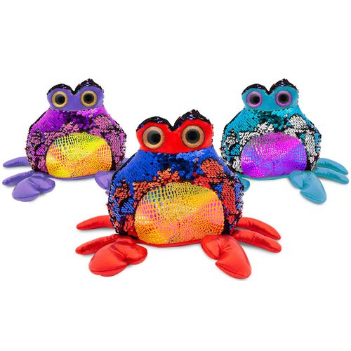 7’’ Glitzies Crab Magic Sequin Plush Assorted Colours
