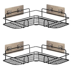 Set of 2 Corner Shower Caddy in Black Nano Coating