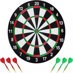 FULL SIZE 17’’ DARTBOARD SET 6 DARTS FUN FAMILY DART BOARD GAME ADULTS KIDS XMAS