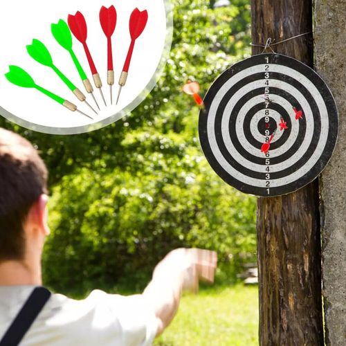 FULL SIZE 17’’ DARTBOARD SET 6 DARTS FUN FAMILY DART BOARD GAME ADULTS KIDS XMAS