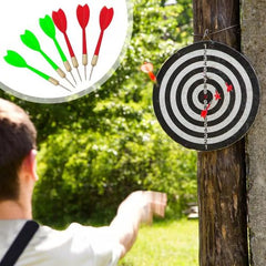 FULL SIZE 17’’ DARTBOARD SET 6 DARTS FUN FAMILY DART BOARD GAME ADULTS KIDS XMAS