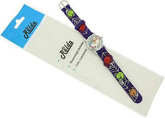 Relda Children’s Big Number Analog Spiders & Web On Purple Silicone Strap Girl’s Watch REL103