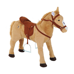 HOMCOM Children Standing Horse Plush Soft Ride On Toy Pony Kids Game Play