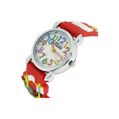 Relda Children’s Big Number Analog Pirates A’hoy Red Silicone Strap Girl’s Watch REL104