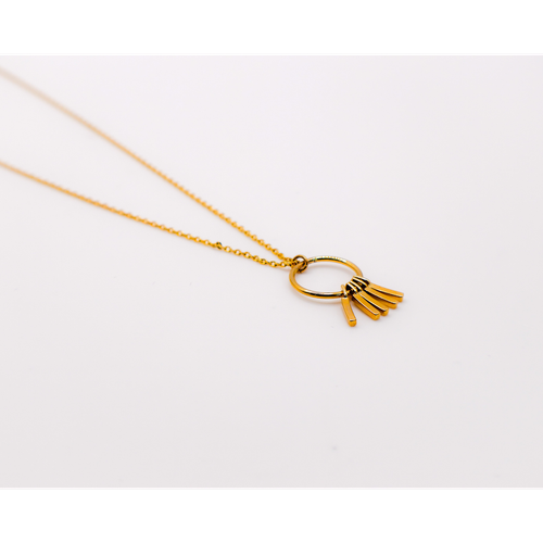 Golden Wind Chimes Pendant Necklace