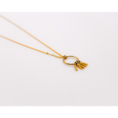 Golden Wind Chimes Pendant Necklace